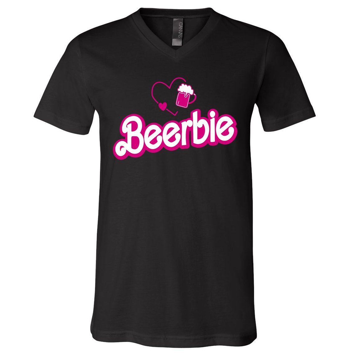 Beerbie Beer Pun Bar Crawl Party Funny V-Neck T-Shirt