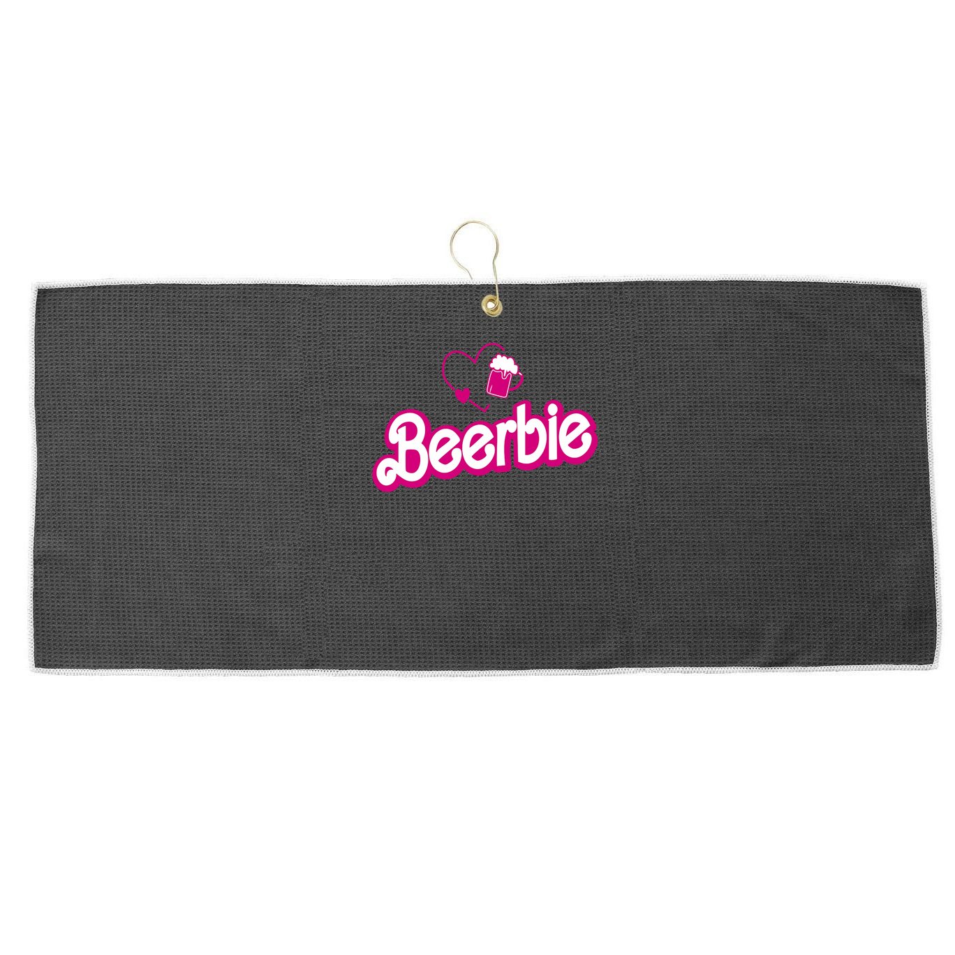 Beerbie Beer Pun Bar Crawl Party Funny Large Microfiber Waffle Golf Towel