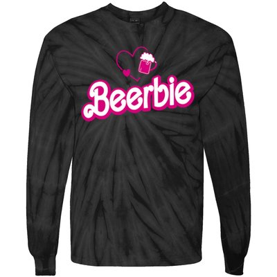Beerbie Beer Pun Bar Crawl Party Funny Tie-Dye Long Sleeve Shirt