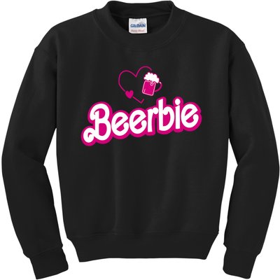 Beerbie Beer Pun Bar Crawl Party Funny Kids Sweatshirt