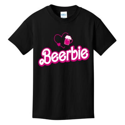 Beerbie Beer Pun Bar Crawl Party Funny Kids T-Shirt