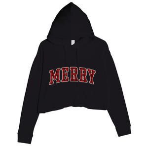 Black Buffalo Plaid Merry Christmas Hoodie Crop Fleece Hoodie