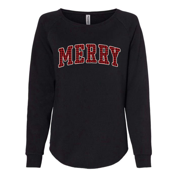 Black Buffalo Plaid Merry Christmas Hoodie Womens California Wash Sweatshirt