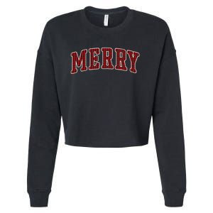 Black Buffalo Plaid Merry Christmas Hoodie Cropped Pullover Crew