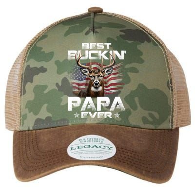 Best Buckin Papa Ever Usa Flag Deer Hunting FatherS Day Legacy Tie Dye Trucker Hat