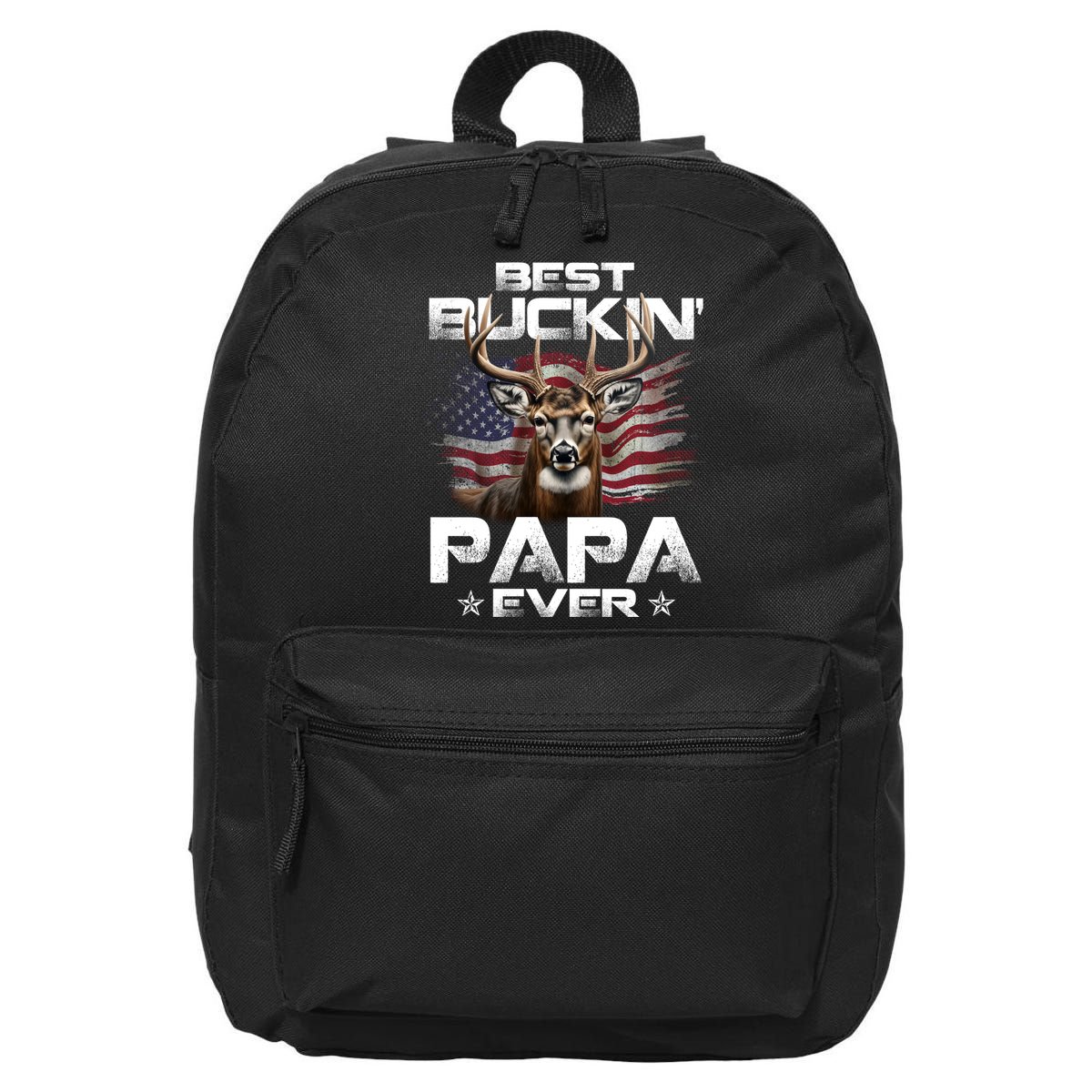 Best Buckin Papa Ever Usa Flag Deer Hunting FatherS Day 16 in Basic Backpack