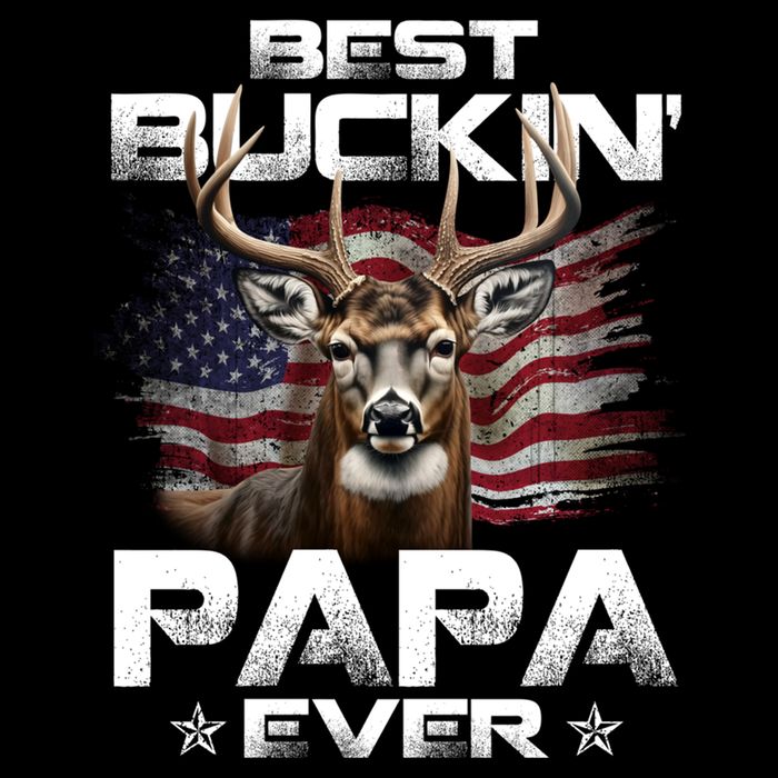 Best Buckin Papa Ever Usa Flag Deer Hunting FatherS Day 16 in Basic Backpack