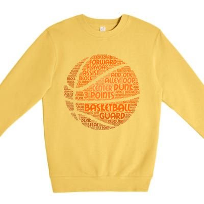 Basketball Ball Players Cute Gift Hoops Streetball Baller Basketball Great Gift Premium Crewneck Sweatshirt