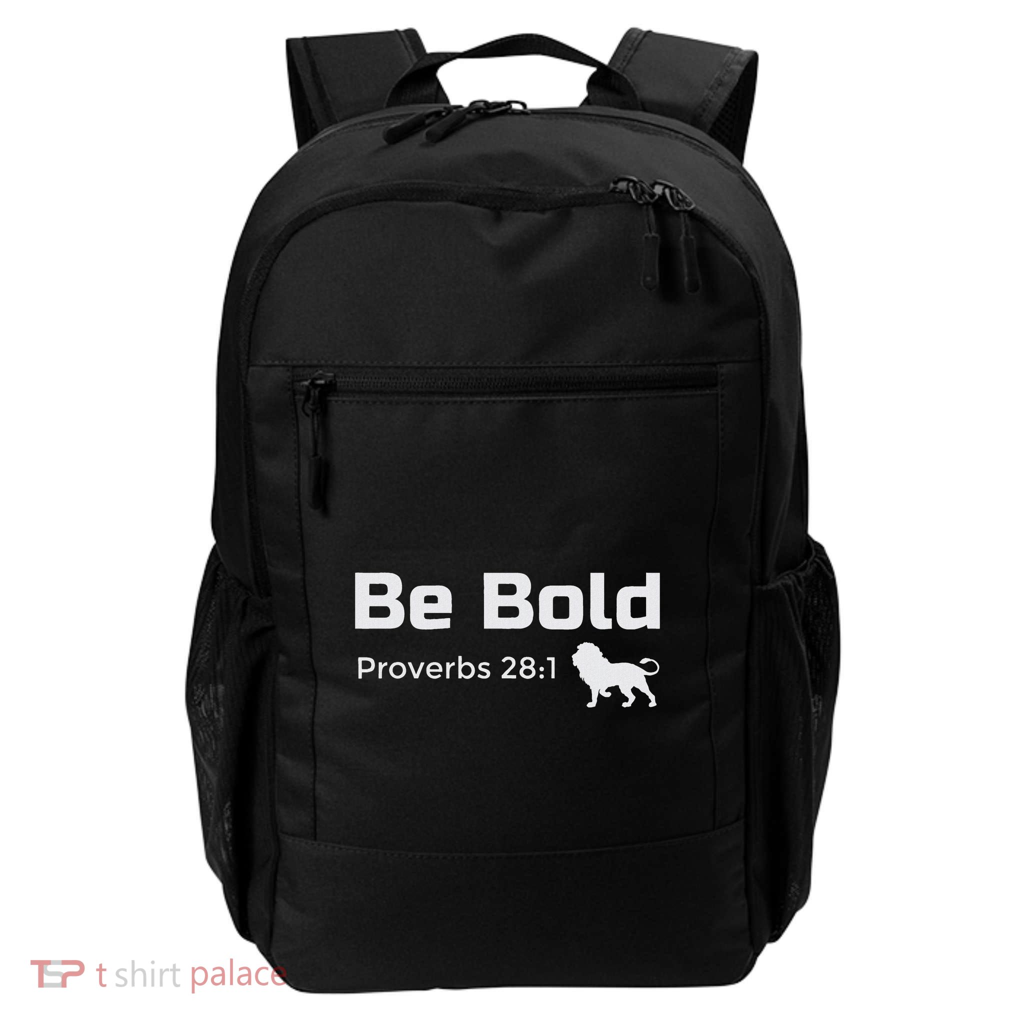 Be Bold Proverbs 28 1 Christian Bible Verse Quote Daily Commute Backpack
