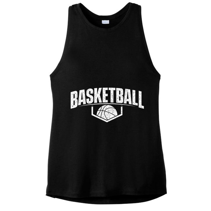 Basketball Ball Player Game Trainer Sports Lover Ladies PosiCharge Tri-Blend Wicking Tank