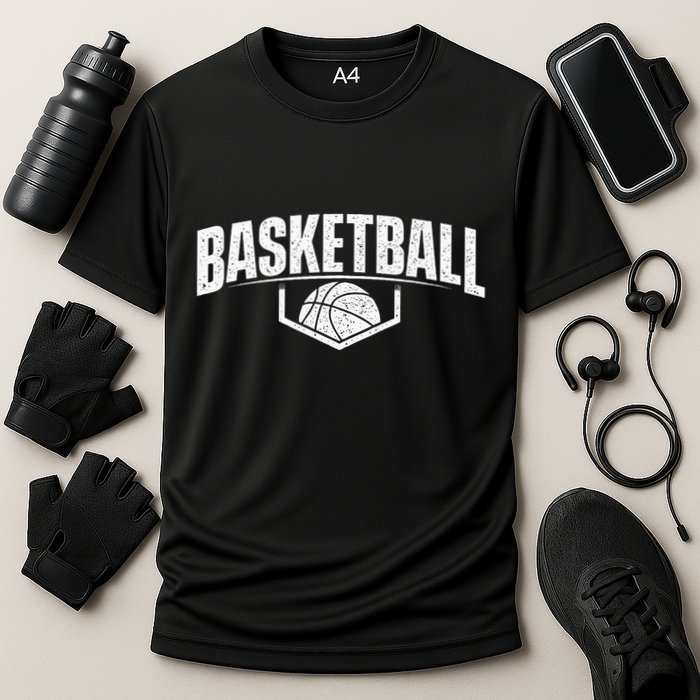 Basketball Ball Player Game Trainer Sports Lover Cooling Performance Crew T-Shirt