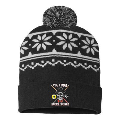 Billiard Billiards Pool I'M Your Huckleberry Funny USA-Made Snowflake Beanie