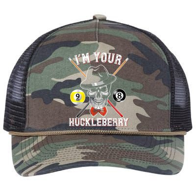 Billiard Billiards Pool I'M Your Huckleberry Funny Retro Rope Trucker Hat Cap