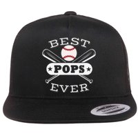 Best Baseball Pops Grandson Ball Sports Player Grandfather Flat Bill Trucker Hat