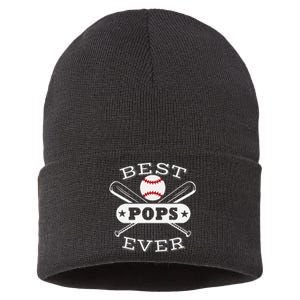 Best Baseball Pops Grandson Ball Sports Player Grandfather Sustainable Knit Beanie