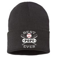 Best Baseball Pops Grandson Ball Sports Player Grandfather Sustainable Knit Beanie