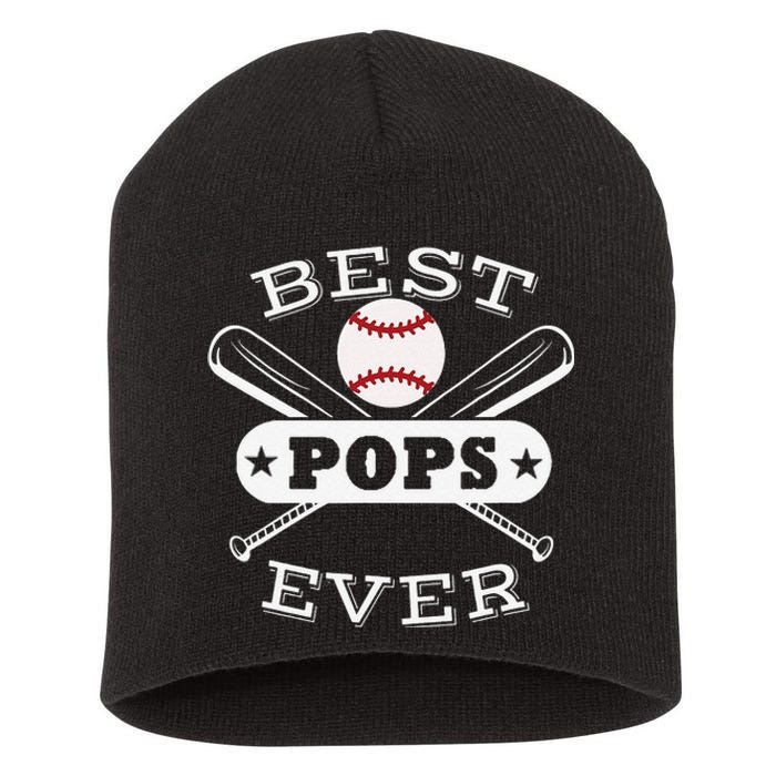 Best Baseball Pops Grandson Ball Sports Player Grandfather Short Acrylic Beanie