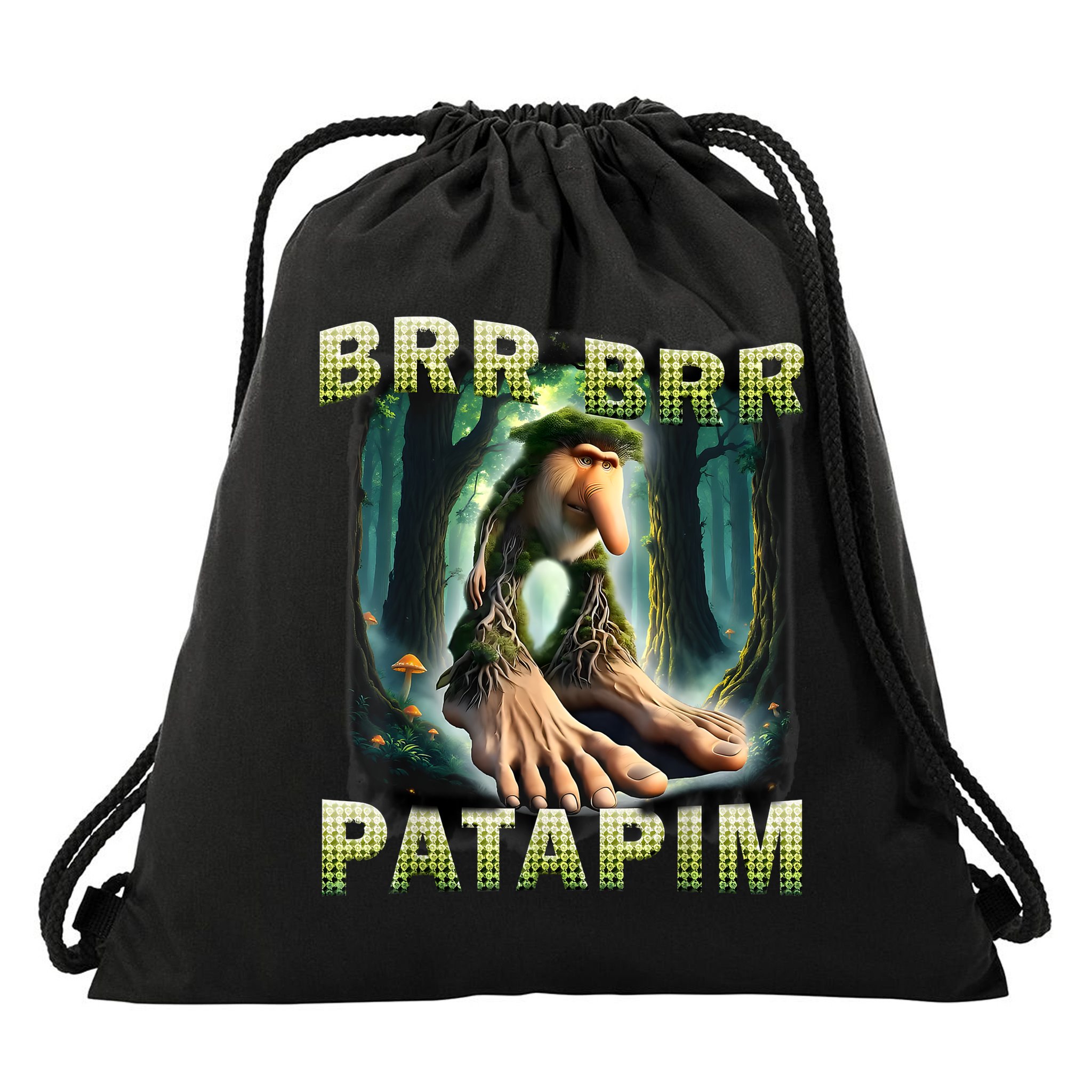 Brr Brr Patapim Funny Italian Meme Brainrot Humor Gen Z  Drawstring Bag