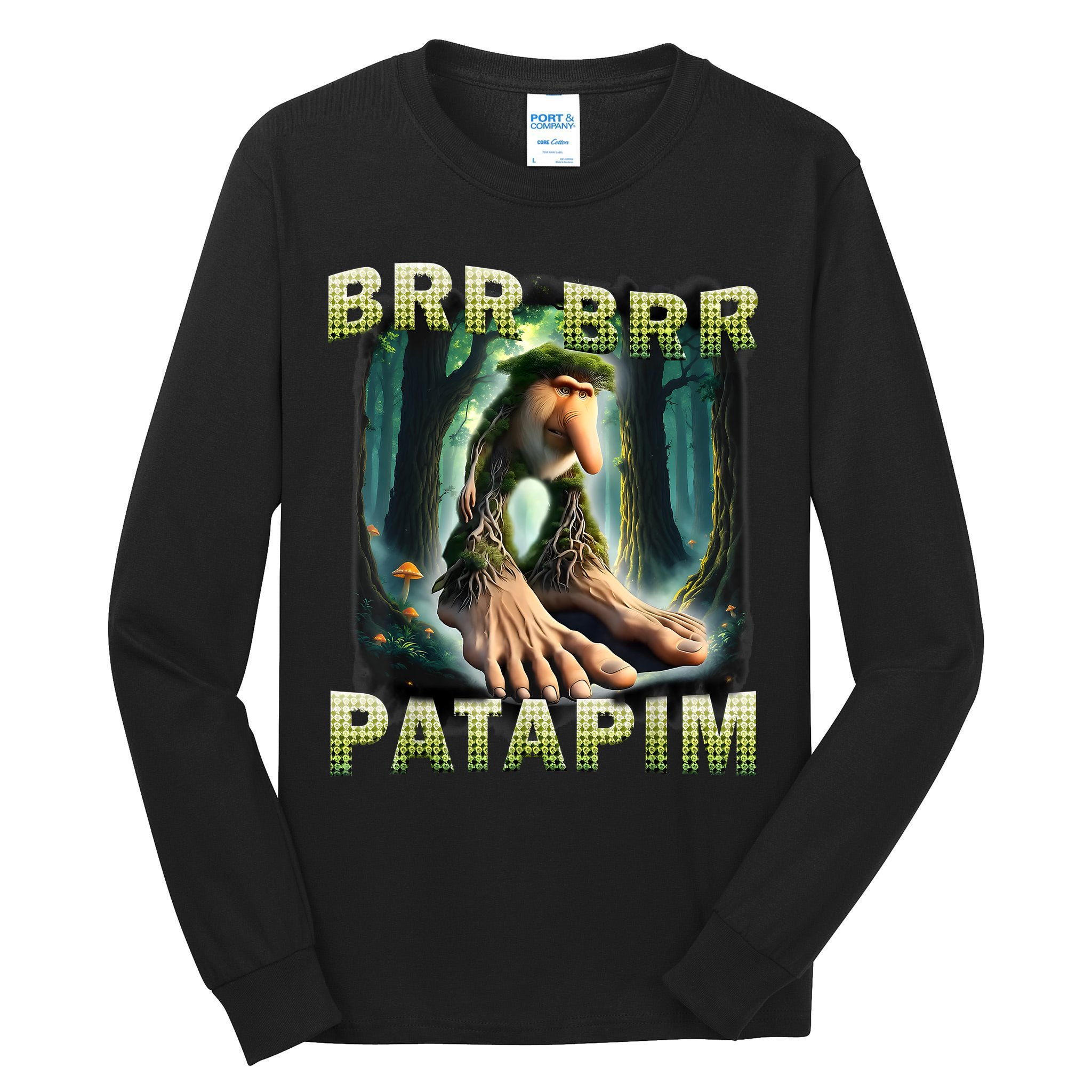 Brr Brr Patapim Funny Italian Meme Brainrot Humor Gen Z  Tall Long Sleeve T-Shirt