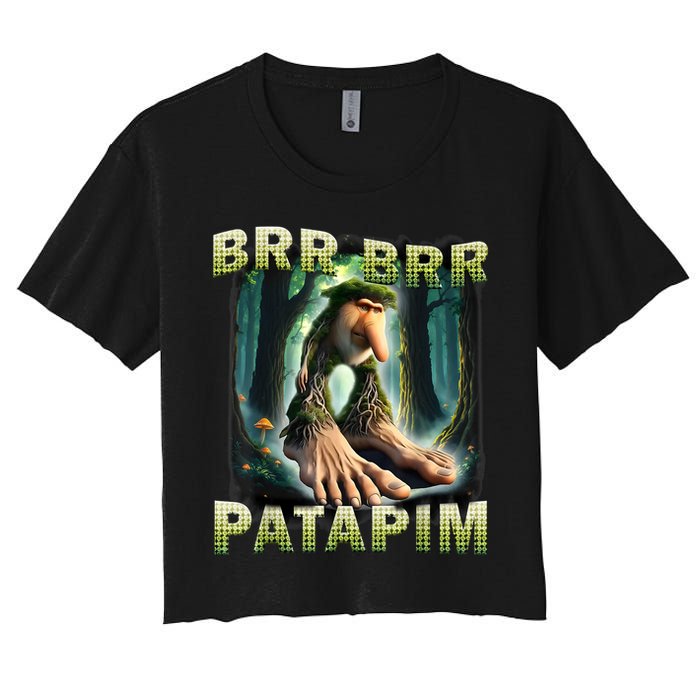 Brr Brr Patapim Funny Italian Meme Brainrot Humor Gen Z  Women's Crop Top Tee