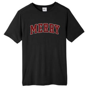 Black Buffalo Plaid Merry Christmas Tall Fusion ChromaSoft Performance T-Shirt