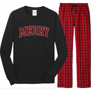 Black Buffalo Plaid Merry Christmas Long Sleeve Pajama Set