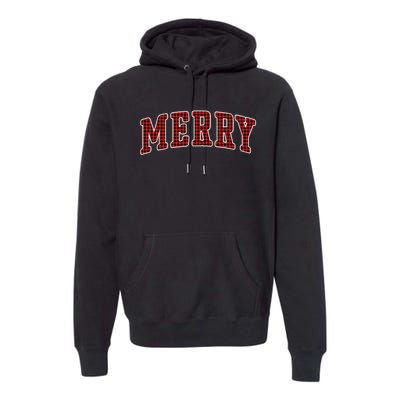 Black Buffalo Plaid Merry Christmas Premium Hoodie