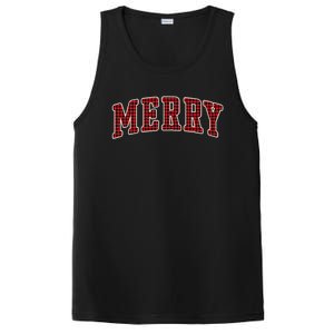 Black Buffalo Plaid Merry Christmas PosiCharge Competitor Tank