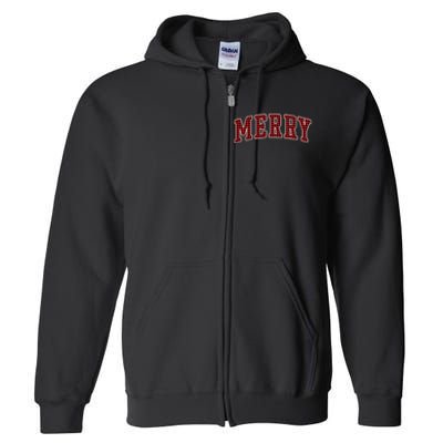 Black Buffalo Plaid Merry Christmas Full Zip Hoodie