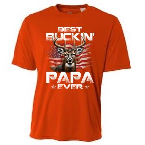 Best Buckin Papa Ever Usa Flag Deer Hunting FatherS Day Great Gift Cooling Performance Crew T-Shirt