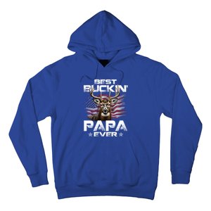 Best Buckin Papa Ever Usa Flag Deer Hunting FatherS Day Great Gift Hoodie