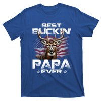 Best Buckin Papa Ever Usa Flag Deer Hunting FatherS Day Great Gift T-Shirt