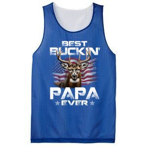 Best Buckin Papa Ever Usa Flag Deer Hunting FatherS Day Great Gift Mesh Reversible Basketball Jersey Tank