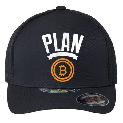 Bitcoin Btc Plan B Vintage Cryptocurrency Satoshi Nakamoto Funny Gift Flexfit Unipanel Trucker Cap