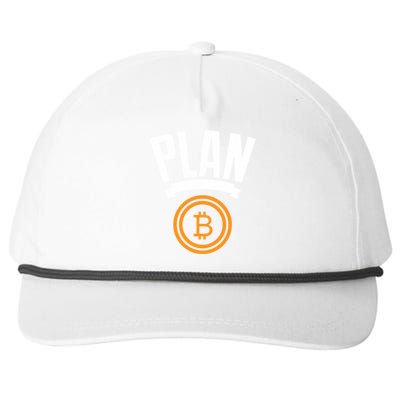 Bitcoin Btc Plan B Vintage Cryptocurrency Satoshi Nakamoto Funny Gift Snapback Five-Panel Rope Hat