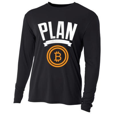 Bitcoin Btc Plan B Vintage Cryptocurrency Satoshi Nakamoto Funny Gift Cooling Performance Long Sleeve Crew