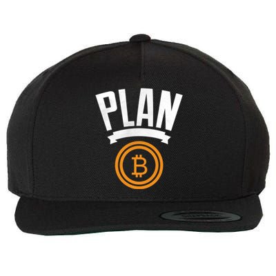 Bitcoin Btc Plan B Vintage Cryptocurrency Satoshi Nakamoto Funny Gift Wool Snapback Cap