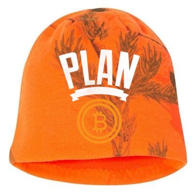 Bitcoin Btc Plan B Vintage Cryptocurrency Satoshi Nakamoto Funny Gift Kati - Camo Knit Beanie