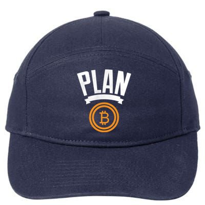 Bitcoin Btc Plan B Vintage Cryptocurrency Satoshi Nakamoto Funny Gift 7-Panel Snapback Hat