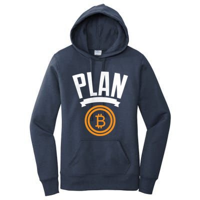 Bitcoin Btc Plan B Vintage Cryptocurrency Satoshi Nakamoto Funny Gift Women's Pullover Hoodie