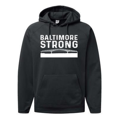 Baltimore Bridge Pray For Baltimore Baltimore Strong Performance Fleece Hoodie