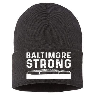 Baltimore Bridge Pray For Baltimore Baltimore Strong Sustainable Knit Beanie