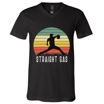Baseball Batter Pitcher Pitching Closer Relief Strikeout K V-Neck T-Shirt