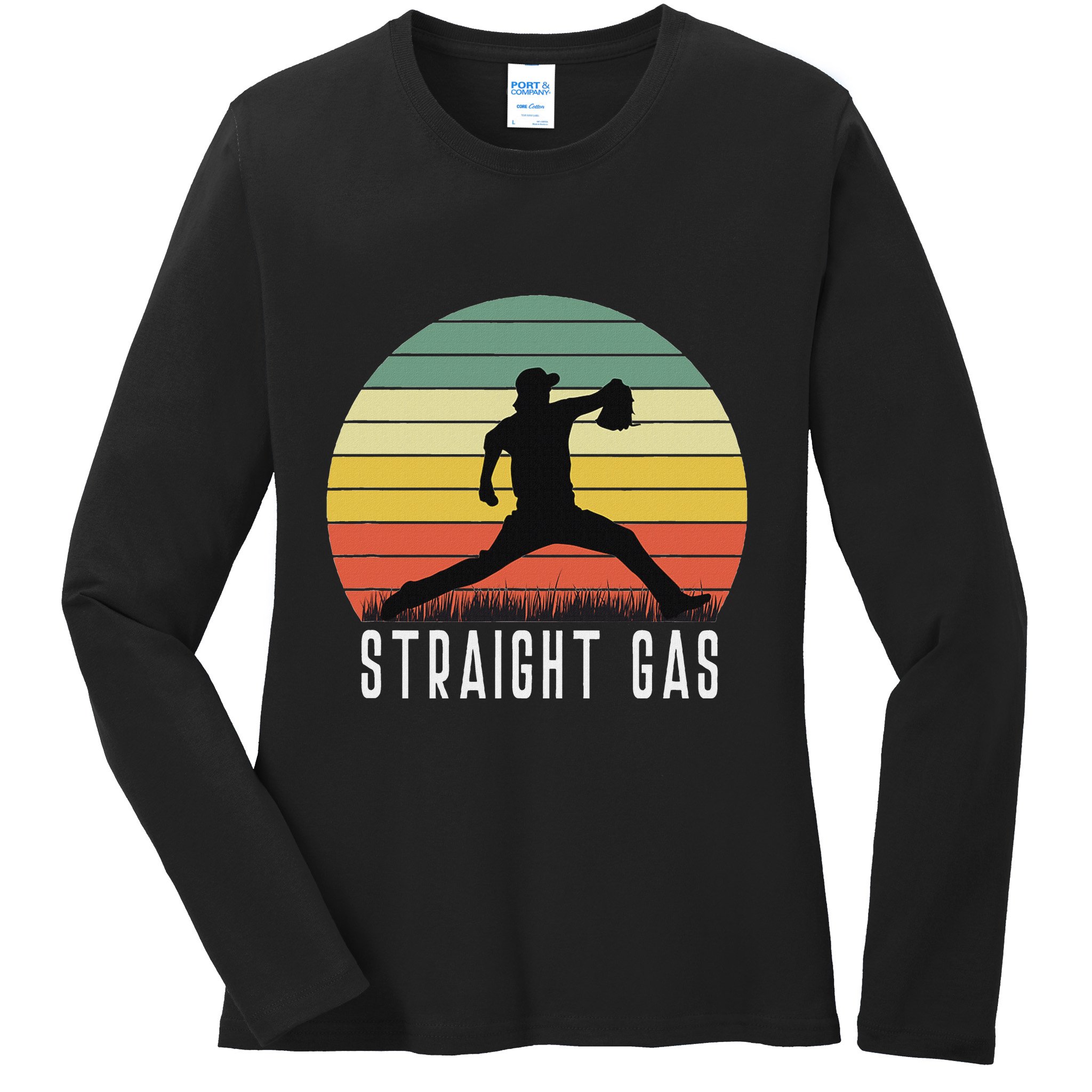 Baseball Batter Pitcher Pitching Closer Relief Strikeout K Ladies Long Sleeve Shirt