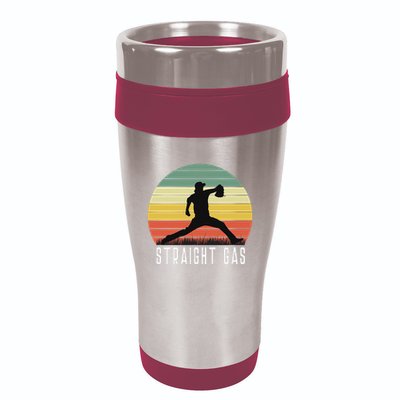 Baseball Batter Pitcher Pitching Closer Relief Strikeout K 16oz Travel Tumbler