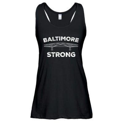 Baltimore Bridge Pray For Baltimore Baltimore Strong Ladies Essential Flowy Tank