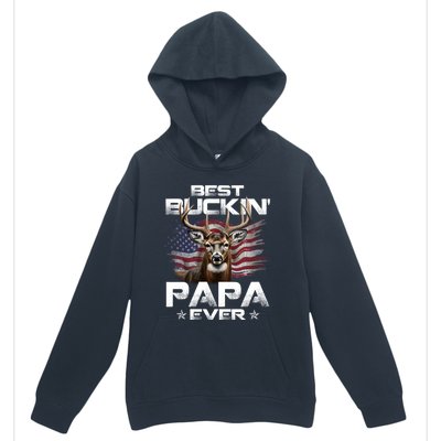 Best Buckin Papa Ever Usa Flag Deer Hunting FatherS Day Gift Urban Pullover Hoodie