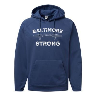 Baltimore Bridge Pray For Baltimore Baltimore Strong Performance Fleece Hoodie