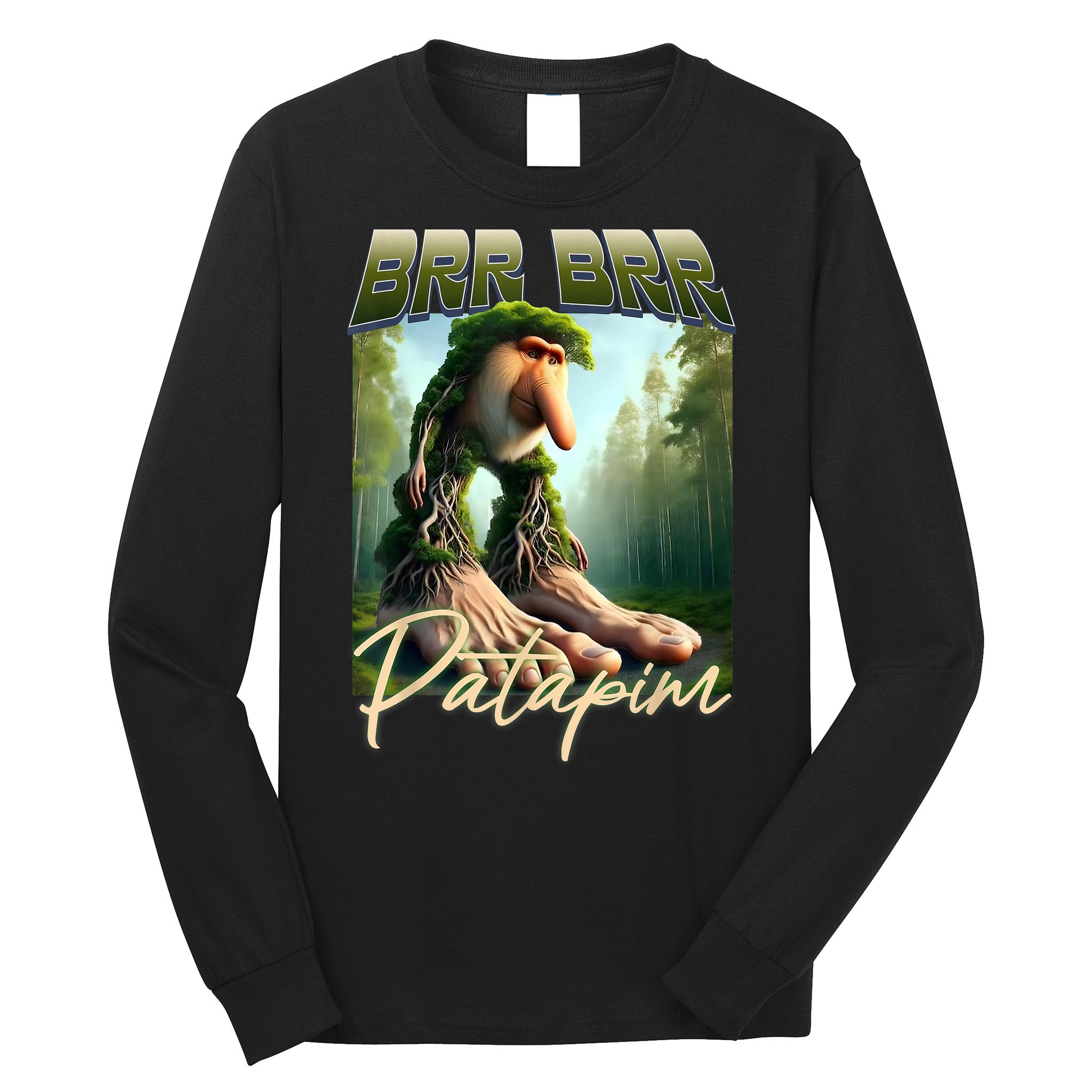 Brr Brr Patapim Italian Brainrot Meme Forest Monkey Bootleg  Long Sleeve Shirt