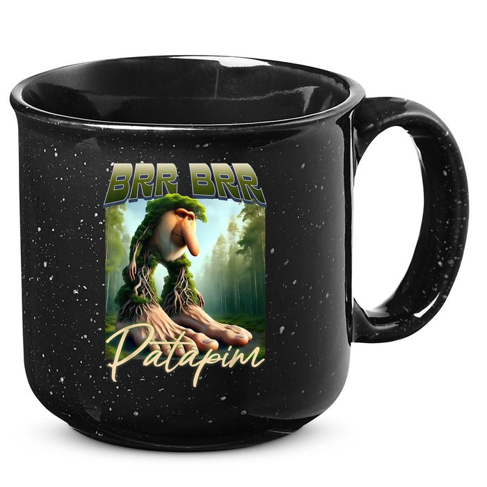 Brr Brr Patapim Italian Brainrot Meme Forest Monkey Bootleg  15oz Campfire Ceramic Mug